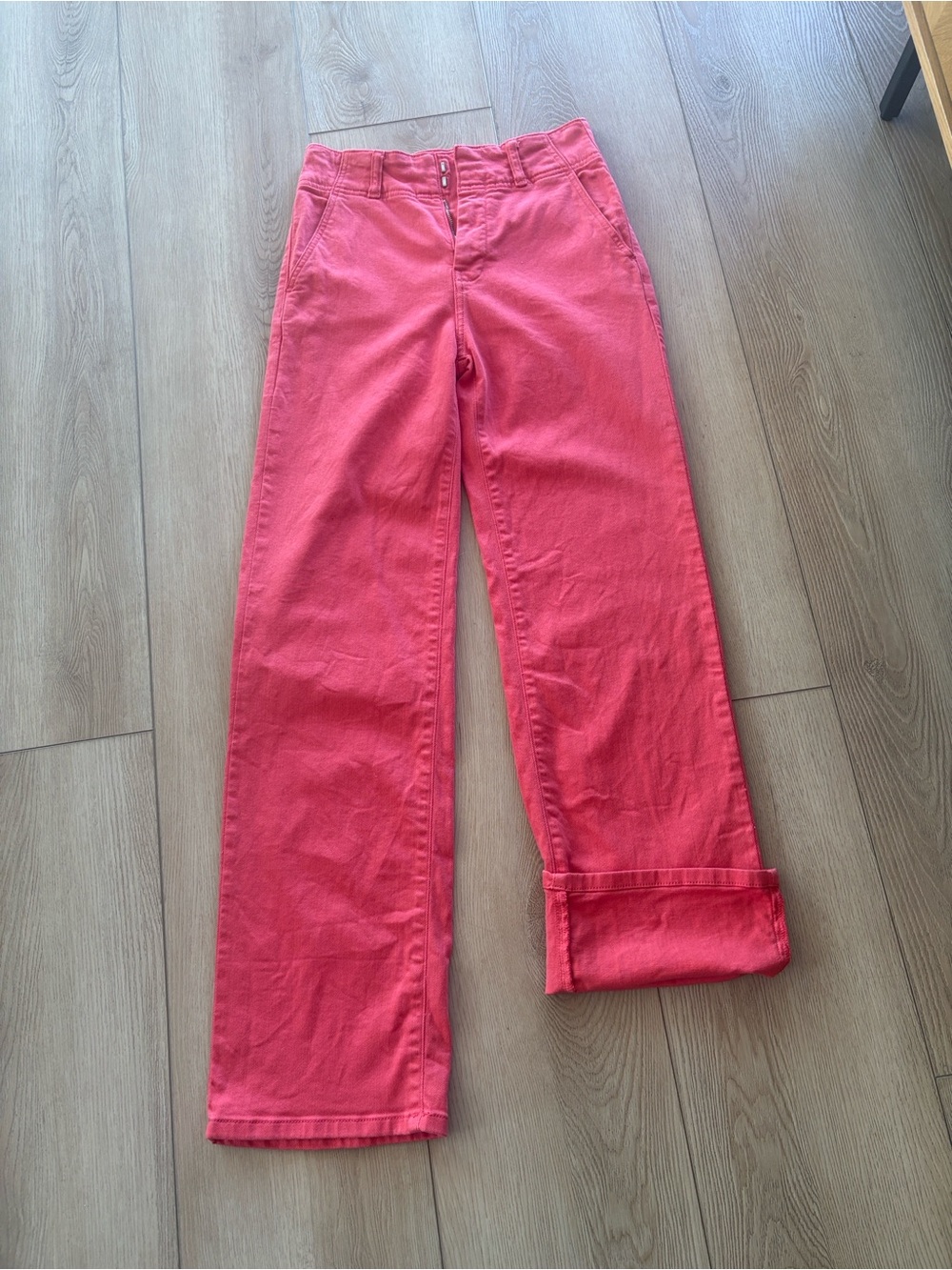 Pilcro Coral Pink/Red Midrise Straight-Leg Jeans - Picture 5 of 5